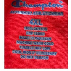 Champion T-Shirt Mens 4XL Red New Ath Dept Graphic Big & Tall Short Sleeve Tee