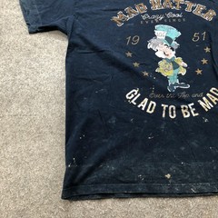 Disney Mad Hatter Shirt Mens XL Black Alice In Wonderland Graphic Tee