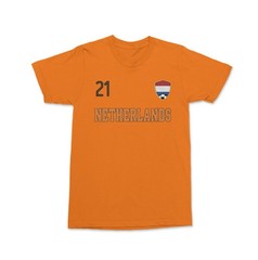 Netherlands De Jong 21 Soccer Inspired Jersey Style Unisex T-Shirt