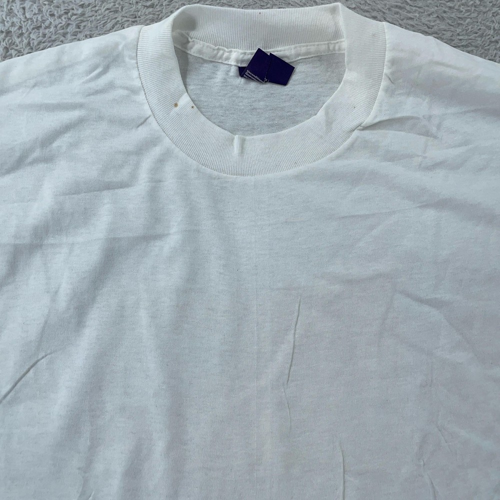 Vintage Blank White DPSC BVD Shirt Mens S/M Tee Combed Cotton Crewneck 90s