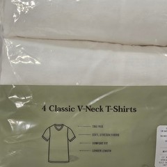 Goodfellow Classic V Neck 3 T Shirts White Size S Soft Stretch Longer Length