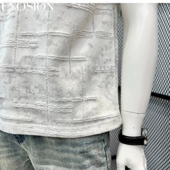 Men Distressed Tie-Dye Short Sleeve T-Shirt Textured Casual Summer Crewneck Tee