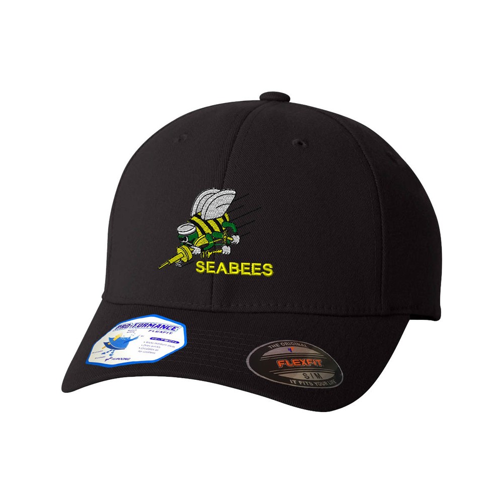 Flexfit Hats for Men & Women Seabees Embroidery Polyester Dad Hat Baseball Cap