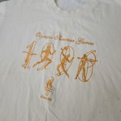 Vintage Atlanta 1996 Olympics T Shirt Mens M White Hanes Single Stitch