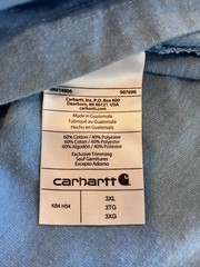 Carhartt Henley T Shirt Pocket Tee Mens 3XL Loose Fit Short Sleeve Blue K84