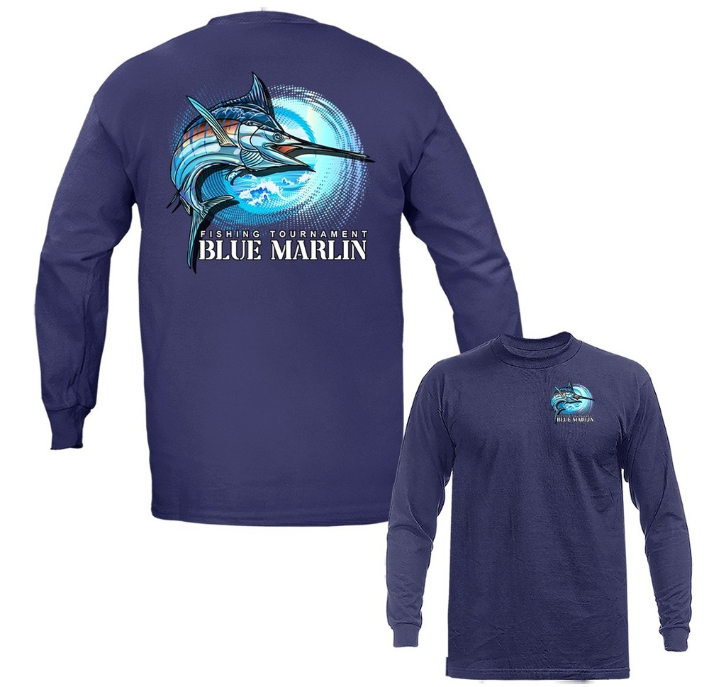 Blue Marlin Ocean Trophy Fishing Tournament Outdoor Sports Long Sleeve T-Shirt