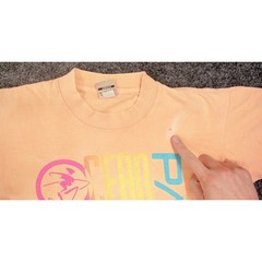 Ocean Pacific OP T-Shirt 1990 Surfer Graphic Peach Neon Single Stitch Mens M