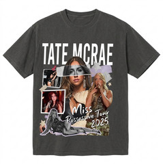 Comfort Colors Tate McRae Miss Possessive Tour Graphic Tee, 90s Retro Portrait S