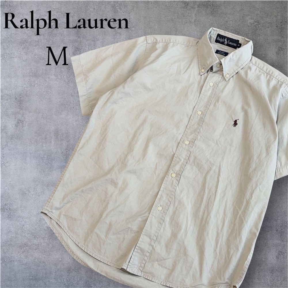 Ralph Lauren BLAKE Men’s Beige Cotton Polo Shirt M For 14Y+ Japan