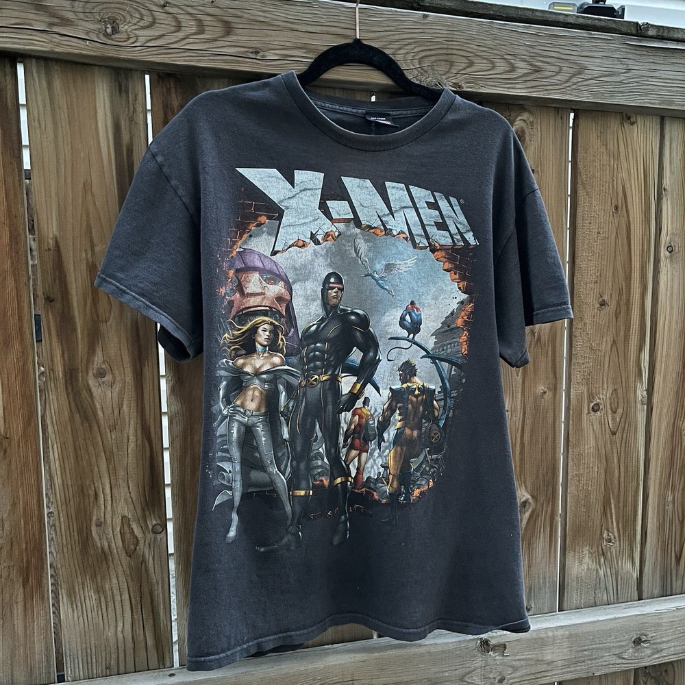 Vintage 2000s X-Men Cyclops Wolverine Marvel Mad Engine Tee Shirt Mens Large