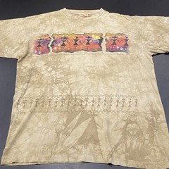 Vintage The Mountain T Shirt Large Leather Tag Grand Canyon Tribal USA Y2K Rare