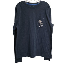Chubbies Mens Large The Relaxer Blue Weekend Arrived Pocket Graphic Long T Shirt