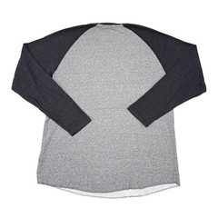 Marine Layer Long Sleeve Shirt Mens Size Large Gray Black Casual Baseball
