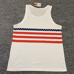 Chubbies Tank Top Men’s Small White Sleeveless Beach Stars And Stripes USA