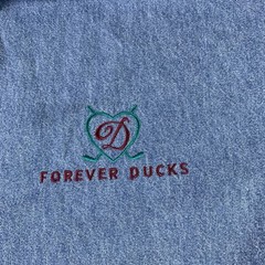 vtg 90s Mighty Ducks Original Produck Shirt Chambray Mens Large Blue Made in USA