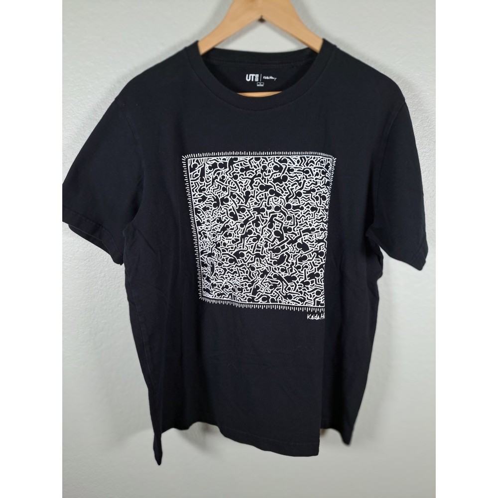 Uniqlo UT Keith Haring Pop Art Graphic T-Shirt Black White Mens Large