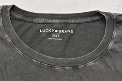 Lucky Brand Men’s Lucky Customs Tee Short Sleeve Raven Crew Neck Size 3XLT NEW