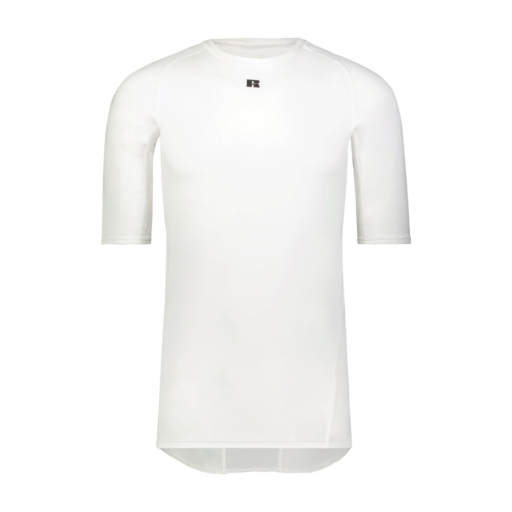 Men’s Standard Half Sleeve Compression Tee, White, Medium