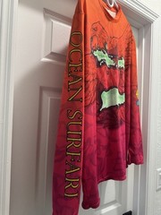 Ocean Surfari Men’s XL Orange/Red Long Sleeve Crew Neck Eagle Graphic T-Shirt