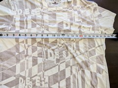 DIESEL Mens Graphic T-Shirt XXL NWT Off White Geometric Abstract Cotton Tee 2XL