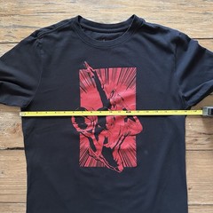 Nike Air Jordan MJ Dunk Graphic T-Shirt Mens Small Black Red FB7462-010 Comic