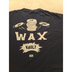 101 Wax Vault Graphic T-Shirt Men’s XL Navy Blue Vinyl Record Music Tee Cotton