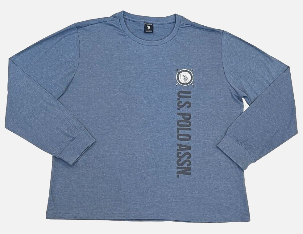 US Polo Assn Player USPA Big Logo Long Sleeve Crewneck Classic Tee T Shirt XXL