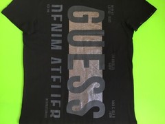 GUESS Los Angeles Mens Short Sleeve T-Shirt Size SMALL Black w/Silver Cotton NEW