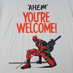 Marvel Deadpool T Shirt MENS XL White CASUAL Comics Retro MOVIE Disney tee NWT