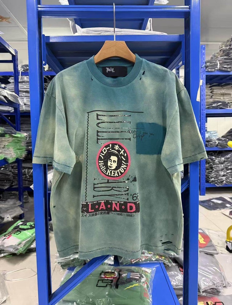 Vintage Distressed T-Shirt Men Women Loose High Street Short Sleeve Top Tee