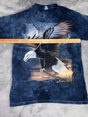 Nature USA Bald Eagle Patriotic Mens T-Shirt Size Small Blue