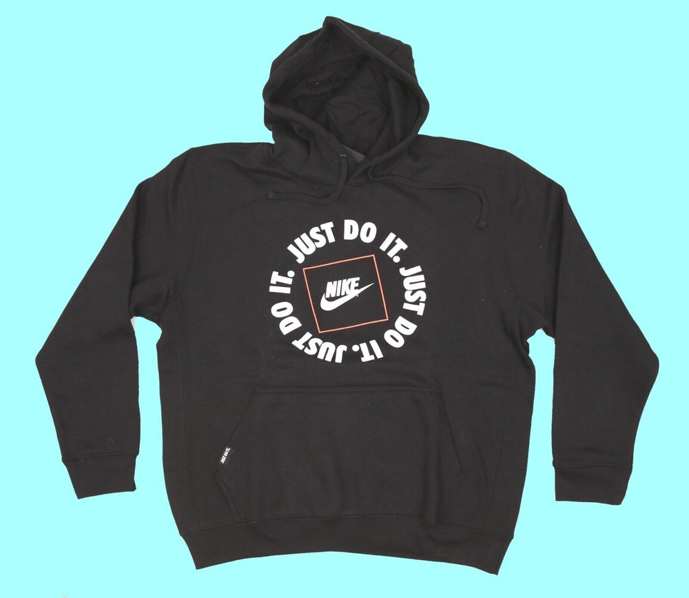 Nike Men’s Hoodie Just Do It Pullover Athletic Long Sleeve Hooded Sweatshirts L