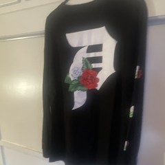 Primitive Skateboarding Floral Graphic Black Cotton Men’s Long Sleeve T-Shirt XL
