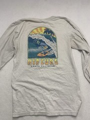 Rip Curl Shred Till Dead Skeleton Surfer Long Sleeve T-Shirt Graphic Tee Surf