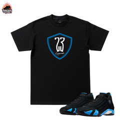 Men’s Sneaker Matching Tees Black Sky Blue T-Shirt Cotton Heavy New