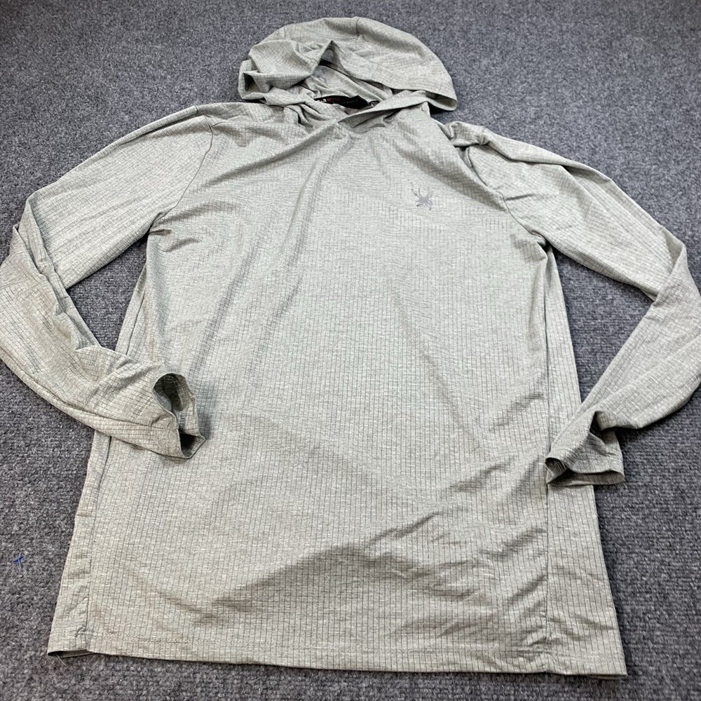 Spyder Shirt Mens Medium Gray Long Sleeve High Neck Outdoors Hoodie
