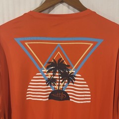 Reel Life Shirt Mens XL Orange Fish Ocean Outdoor Tee Surf Pullover Top JJ-5