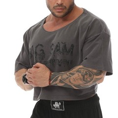 BIG SM Ragtop Rag Top T-Shirt Bodybuilding Oversize Gym Lifting Bulldog 3005