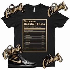 Black SUCCESS FACTS T Shirt match J1 1 Metallic Gold SE Patent Leather Mid