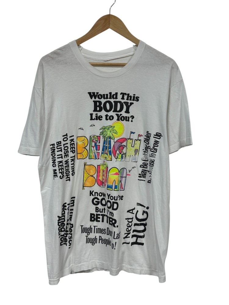 Vintage 80’s Beach Bum Would This Body Lie To You Tee Size XL