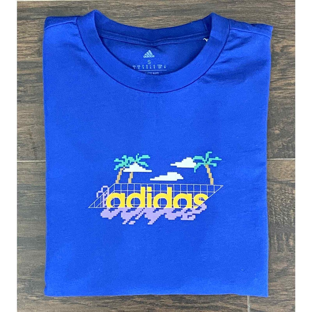 Adidas Men’s Small Crew Neck T-Shirt Multi Sport Team Royal Blue NEW
