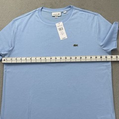 Lacoste T-Shirt Regular Fit Men’s L Solid Light Blue Cotton Logo Crew Neck NWT