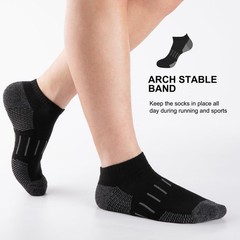 Ankle Socks 8 Pairs Low Cut Moisture Wicking Black