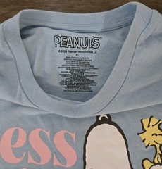 peanuts snoopy Women’s T-shirt Lees Monday More Friday Woodstock Blue MultiSizes