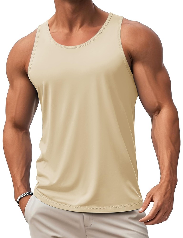Mens Workout Tank Tops Muscle Athletic Gym Cotton Undershirt Sleeveless Shirts