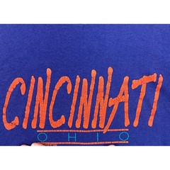 VINTAGE Cincinnati Ohio T-Shirt Tee Mens Large Purple Graphic Made In USA Hanes