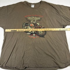 Biker Tshirt 3XL Brown Graphic T Shirt Von Pickers Motorcycle Vintage Grunge Tee