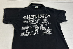 Vtg. 90’s Skeleton Tourchamp Boners Men Single Stitch T-Shirt Size SLIM LARGE