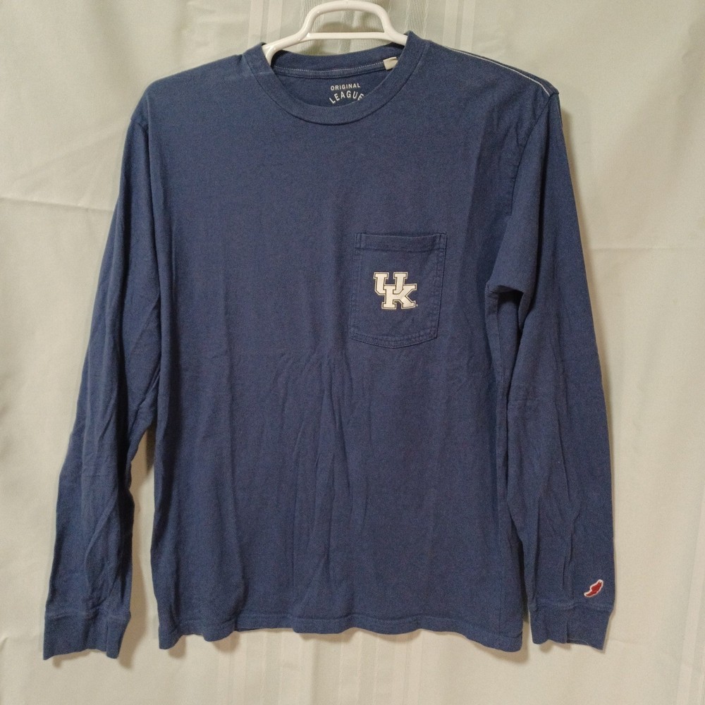 League Collegiate Wear Kentucky Wildcats Long Sleeve Pocket T-Shirt Navy Blue L