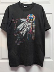 Indian Motif Mens T Shirt Size M Black Short Sleeve Faded